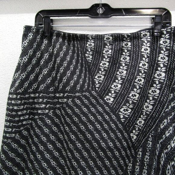 NEW TORY BURCH Womens Printed Silk Mesh Skirt Black Warped Lace size 14 - Picture 3 of 11